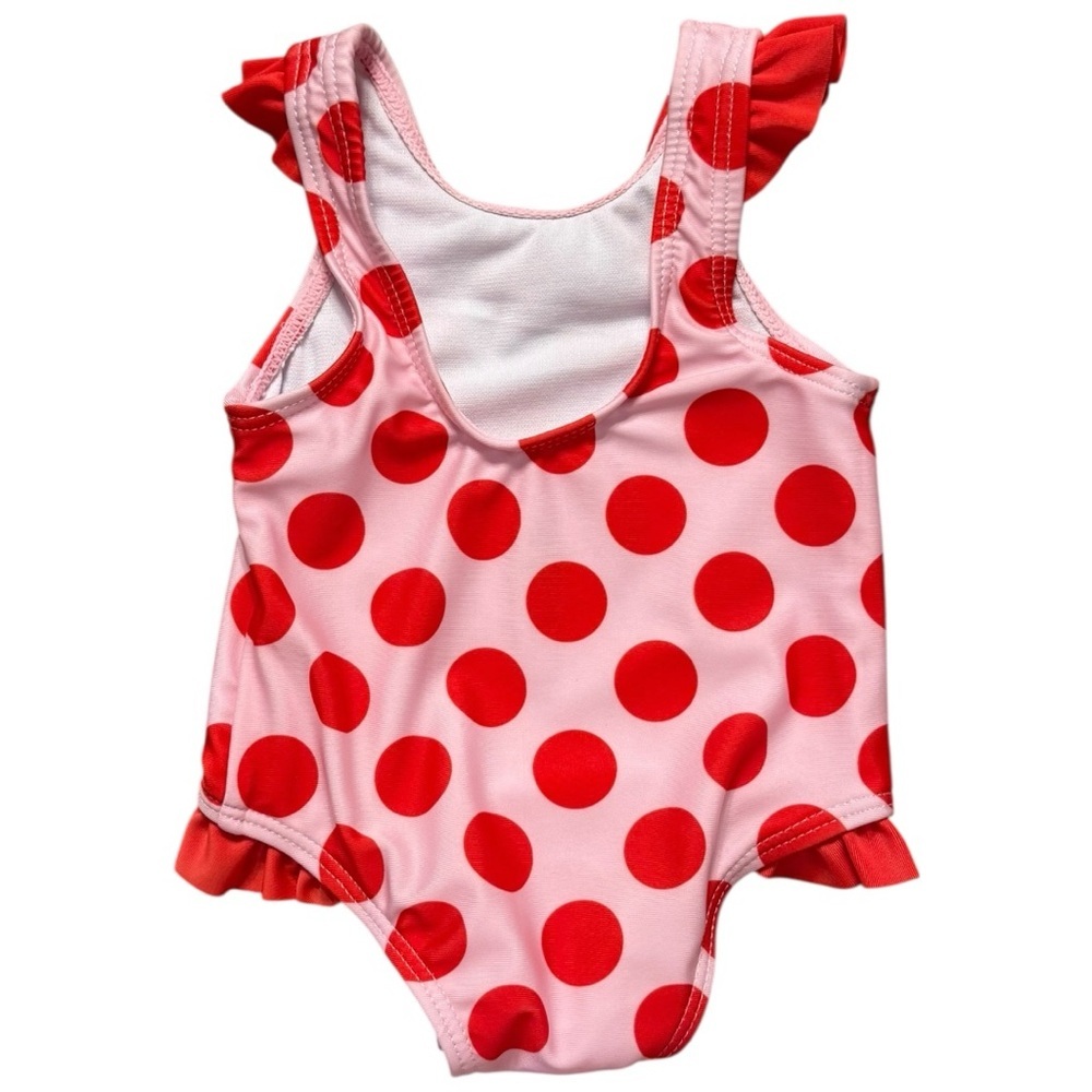 Disney Baby Minnie Mouse Pink & Red Polka Dot One-Piece Swimsuit – Size 3M - Picture 3 of 6
